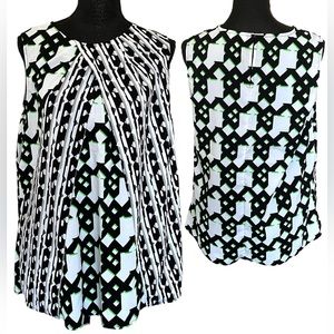 -Peter Pilotto for Target sleeveless top black white and green geometric tanktop